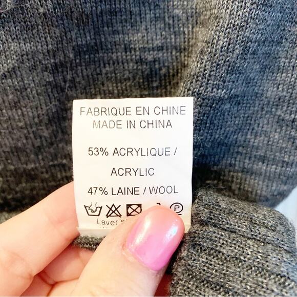 La Fee Maraboutee Charcoal Grey Wool Blend Knitted Owl Applique Sweater X Small - Picture 6 of 6